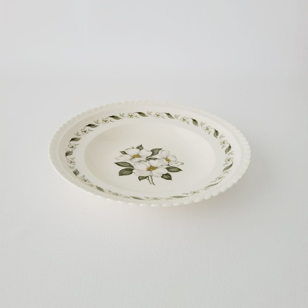 Steubenville Monticello Soup Bowl Cornelia Dogwood Floral 1940s USA Made